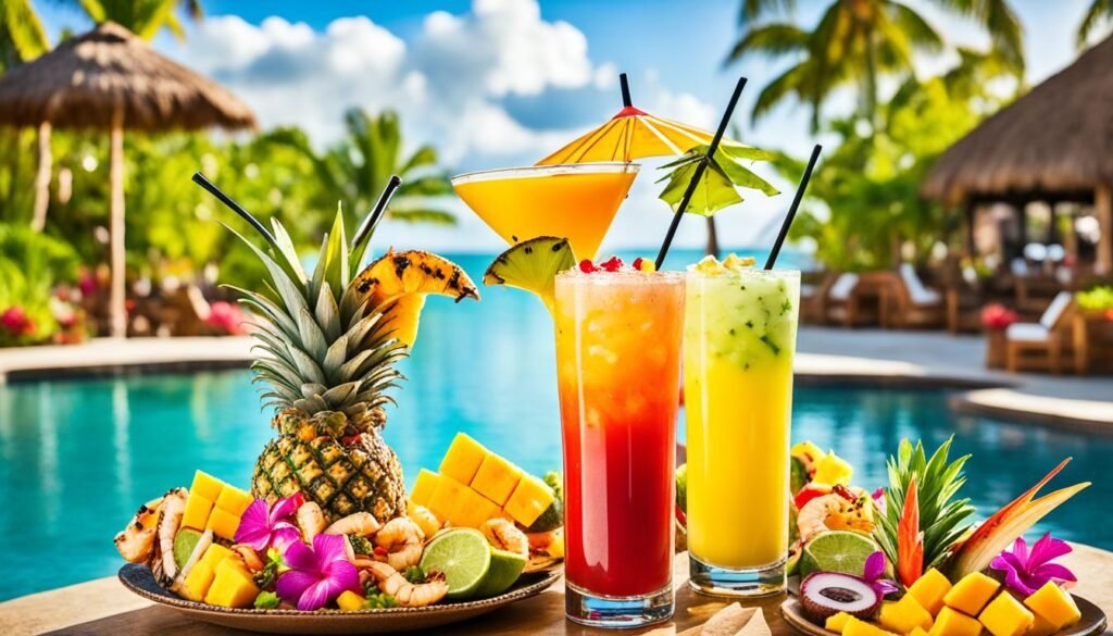 Caribbean drink with tropical food pairings