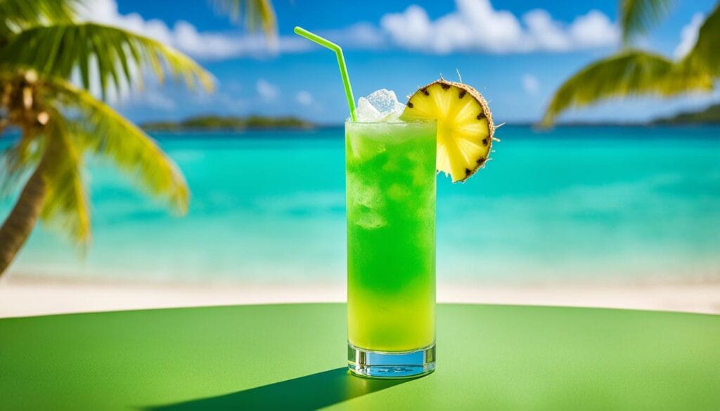Midori and Coconut Rum Cocktail