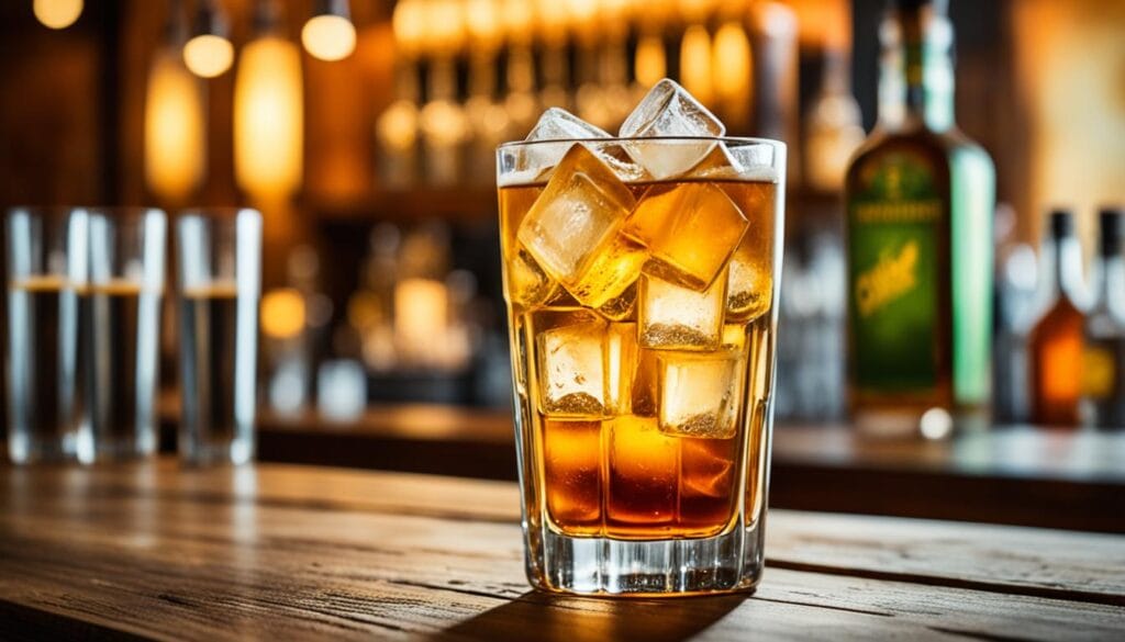 Rye Whiskey and Ginger Ale Drink