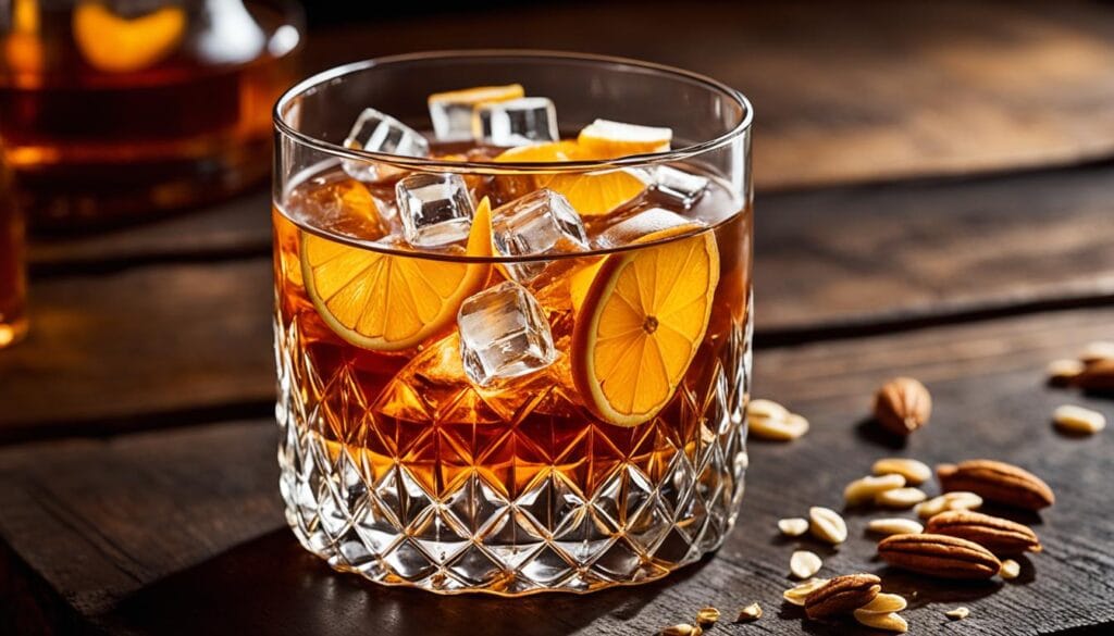 classic bourbon cocktail presentation