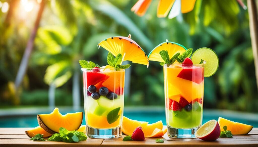 homemade tropical fruit cocktail