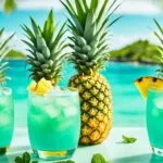 pineapple juice and malibu rum drinks