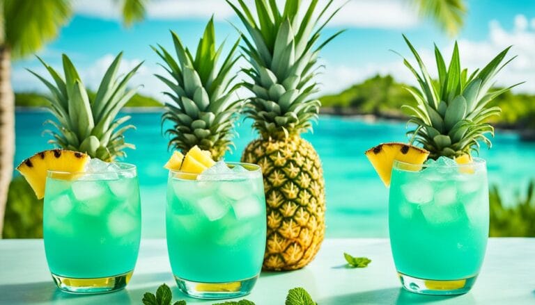 pineapple juice and malibu rum drinks