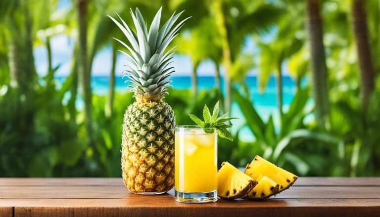 rum and pineapple drink