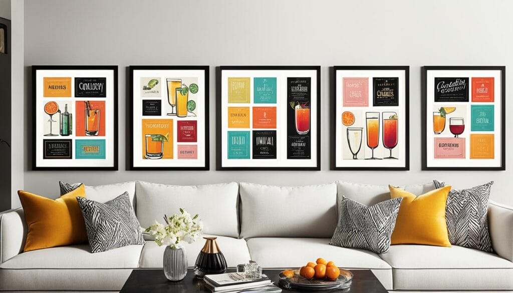 mixology cocktail poster gallery wall