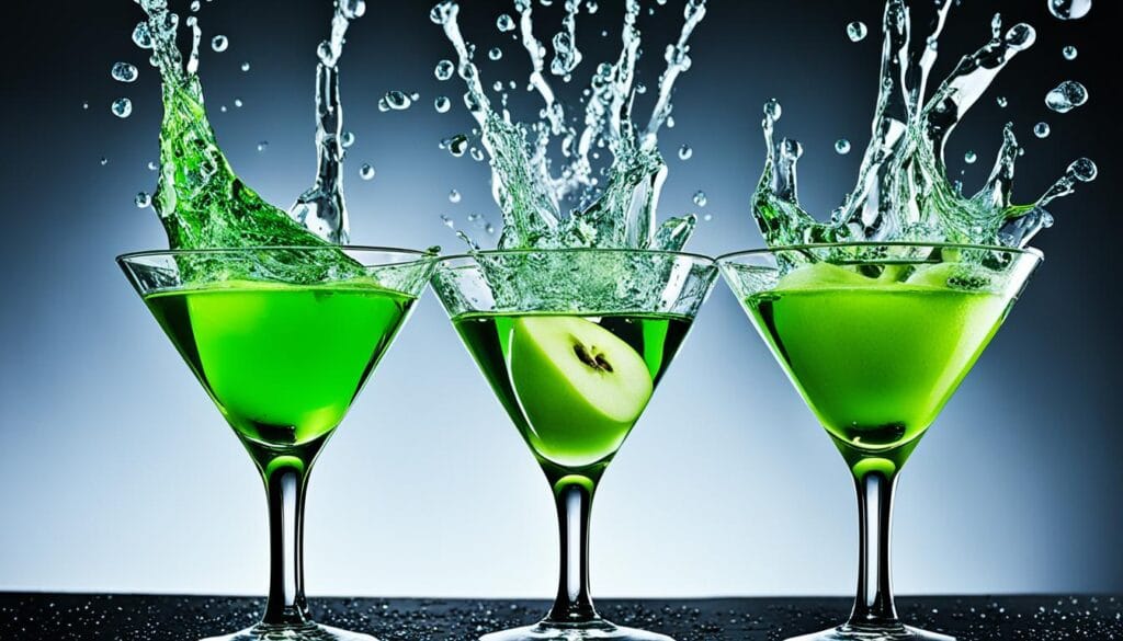 chilled glassware for apple martini