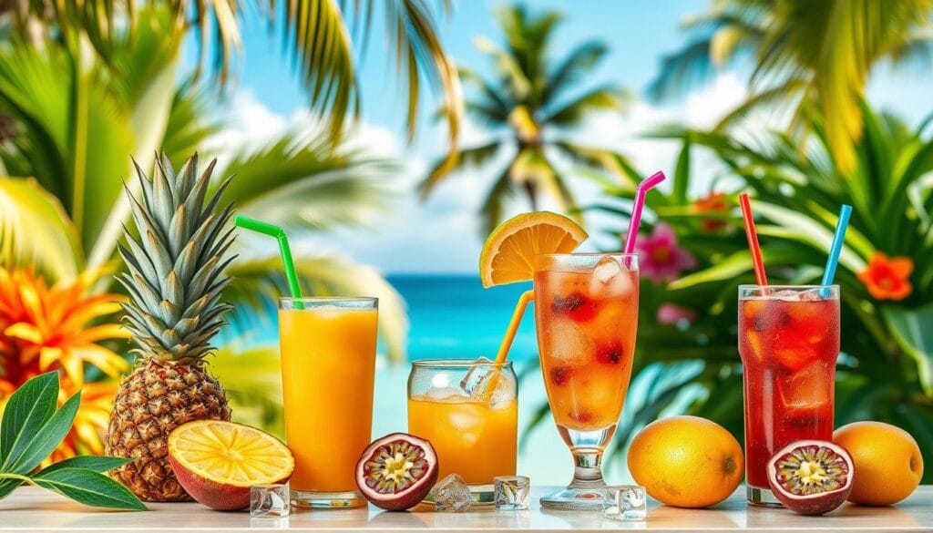 Refreshing summer drinks with tropical flavors