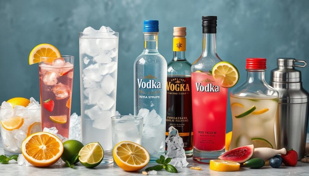 Vodka varieties and cocktail ingredients
