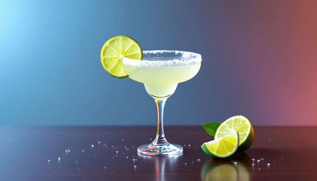A classic margarita cocktail with lime and salt rim, part of the cocktail recipes top 10.